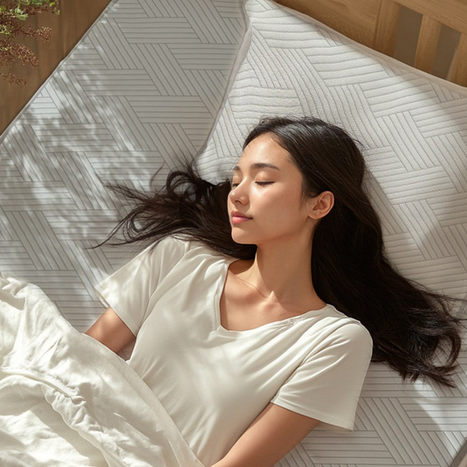 FASEN 냉감 쿨매트 여름 냉감패드+쿨베개 커버 세트, 쿨매트+쿨베개 세트, 스트라이프