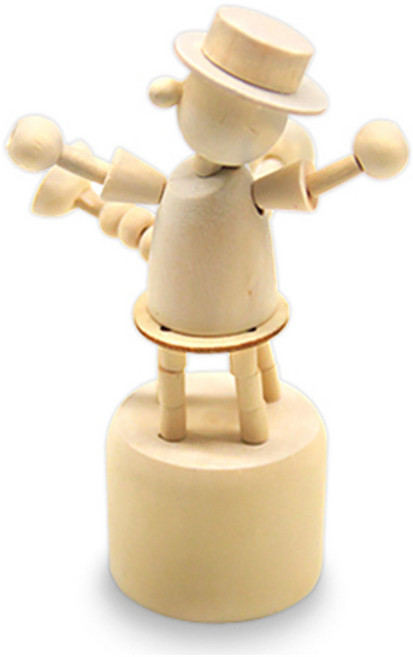 풀리니스 원목 목각인형 관절가동 구체관절 목재 인형, 1개, 중절모사람