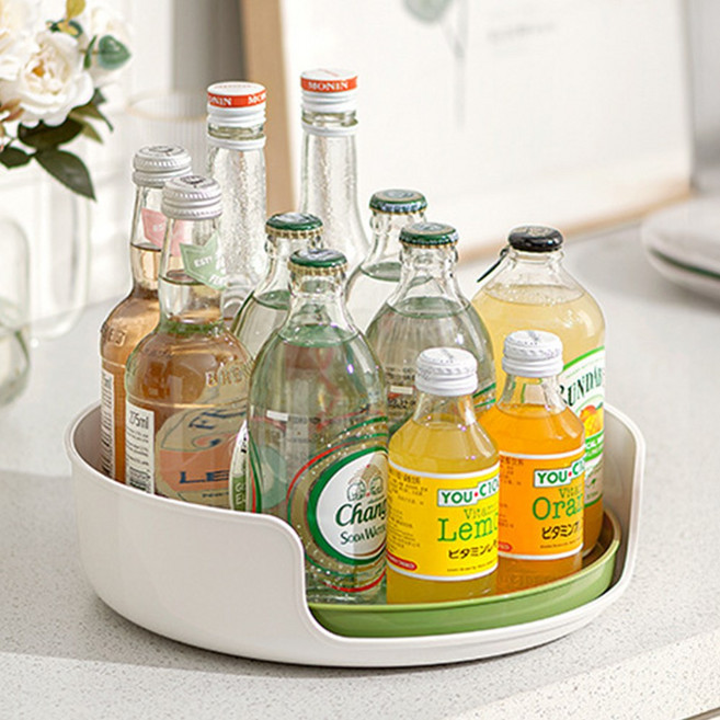 홈비 손쉬운정리 오픈형 양념통 정리 회전트레이 선반, 화이트, 1개