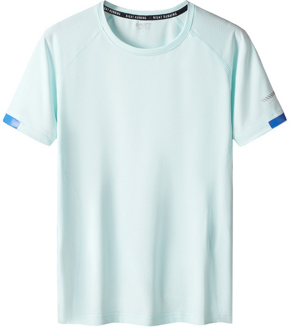 남성용 반팔 티셔츠 얇고 루즈핏 캐주얼 티셔츠 청년 남성 운동 피트니스 속건성 통기성