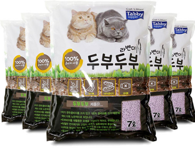 두부두부 (일반입자) 라벤더 7L x 6개 고양이모래 두부모래 고양이두부모래