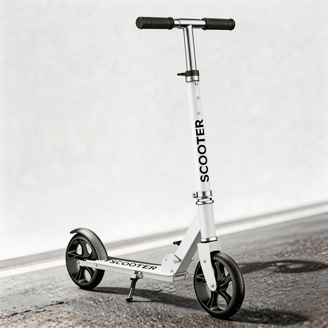 가벼운 알루미늄 성인 청소년 접이식 킥보드 휴대용, 흰색, 1개