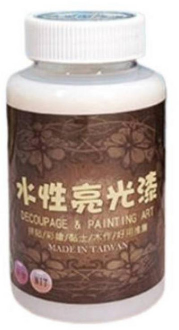 MIT水性保護漆250克【不回黏-亮光】【不回黏-消光】保護漆︱水性抗菌防霉 彩繪木器漆 拼貼保護漆 透明漆 亮光漆 清漆︱麥手作, 不回黏-亮光 250克, 1個