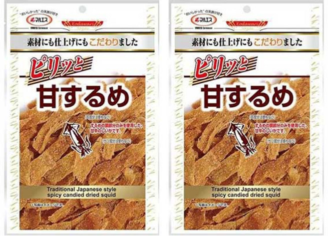 마루에스 전통일본 스타일 매콤달콤한 건오징어, 41g, 2개