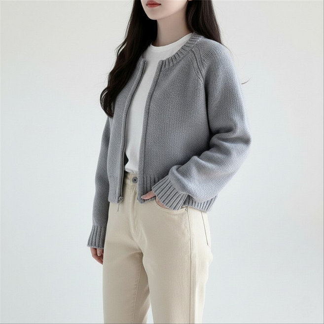 Shopflix 여성용 루즈핏 니트 집업 베이직 가디건