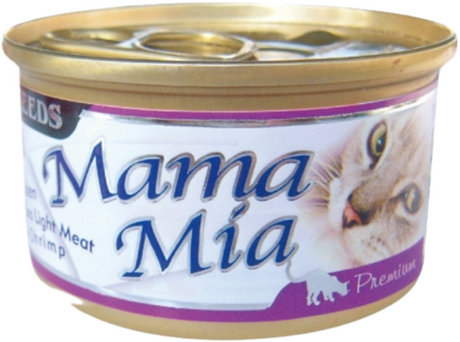 聖萊西 Mama Mia 貓餐罐 雞肉底 貓罐 85g, 1個, 雞肉+白身鮪魚+蝦肉, 雞