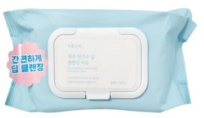 식물나라 제주 탄산수 퀵앤딥 클렌징티슈, 1매입, 1