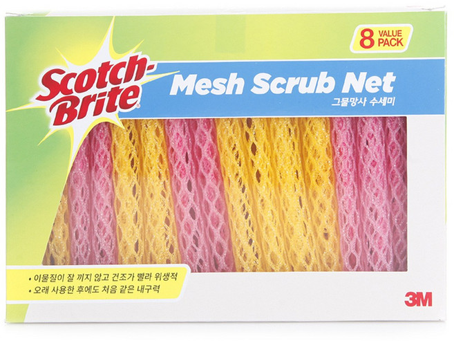 스카치브라이트 그물망사 수세미 MN-900, 8개입, 2개