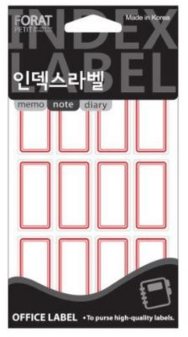 쁘띠팬시 인덱스 라벨 일반 견출지 20-213R, 18개입, 3개