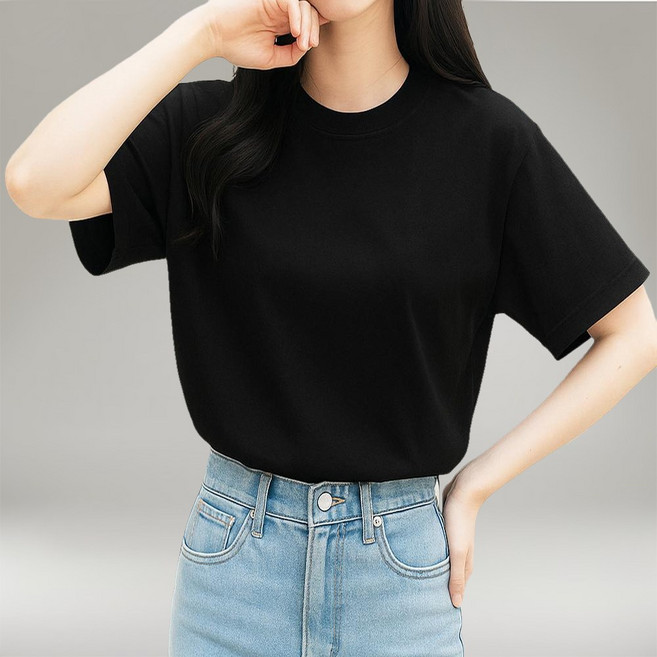 제이그린 여성 오버핏 반팔티 반팔 티셔츠