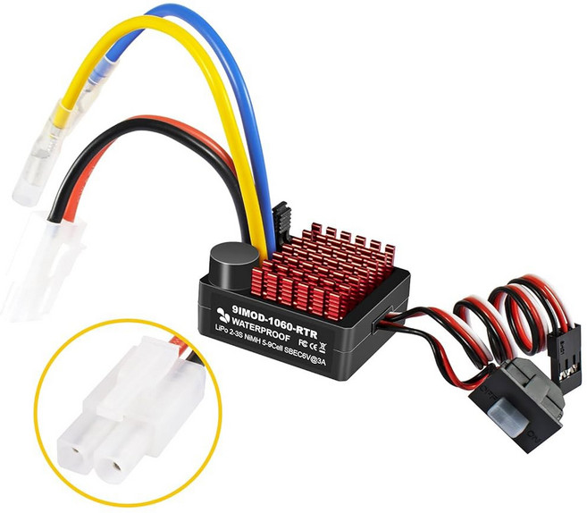 9IMOD WP 1060 2-3s 60A 플러그] 1/10 [타미야 전자 스케일 ESC 트럭용 크롤러 BEC ESC를 갖춘 RC 브러시드 모드 스위치 방수 카 컨트롤러 속도, Tamiya Plug