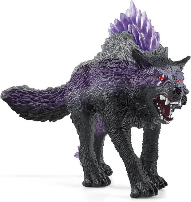 Schleich 42554 Eldrador Creatures Mythical Shadow Wolf 몬스터 피규어 - 퍼플 코트와 반투명 백 크리스털 내구성이 뛰어난 몬스터 장
