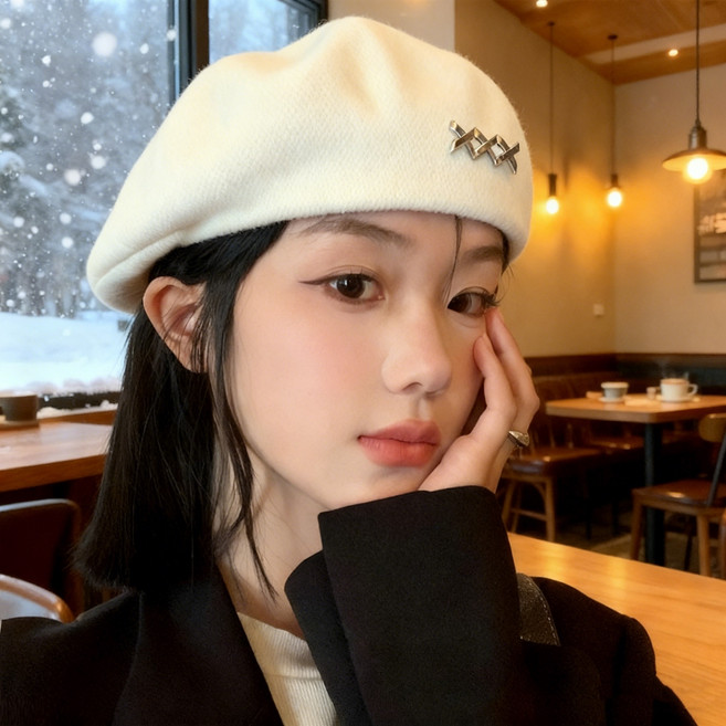 사계절용 여성 베레모 팔각모-패션 헌팅캡 방한 빵모자 얼굴 작아보이는