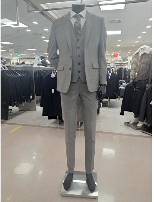 바쏘옴므라이트베이지울혼방 허리밴드스판셋업정장(WSZ1JT28ABG2