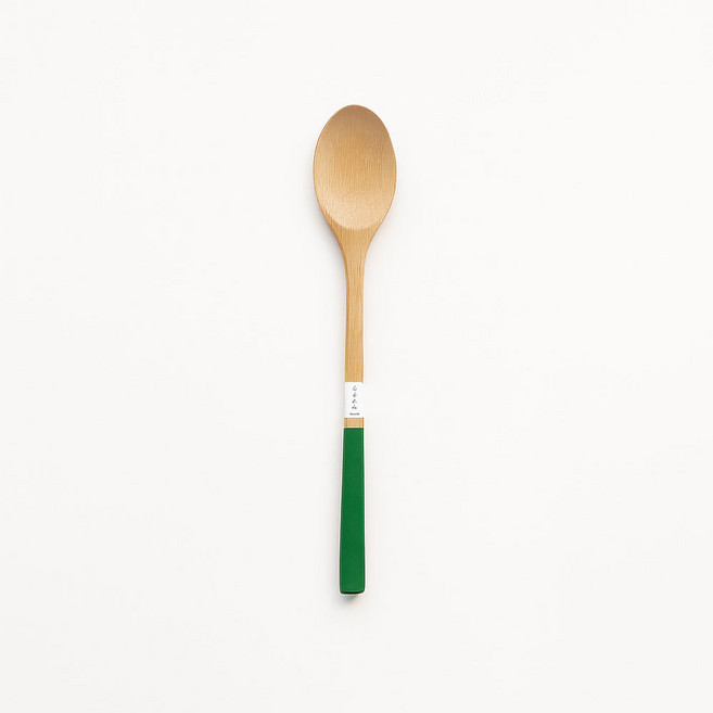 야마치쿠 대나무 스스케 숟가락 23cm 천연 우드 수저 스푼 디저트, 그린
