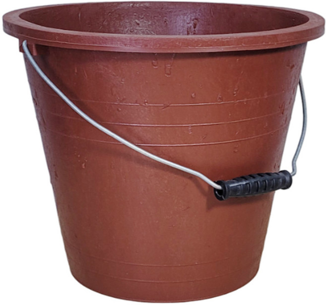 고무 바게스 양동이 손잡이장착포함, 1개, 빨강색