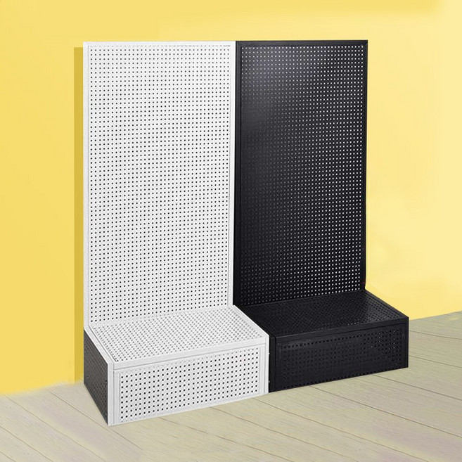 GD02 공간분리파티션 철제파티션 공간분리가벽 편의점진열대 120*50 마트진열대선반 인테리어타공판 파티션, 검은색