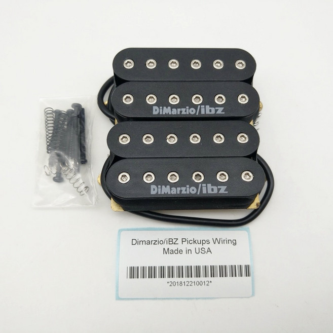 험버커 기타 픽업 DiMarzio ibz al니코 넥 및 브릿지 4 도체 세트, [1] Black, 1개
