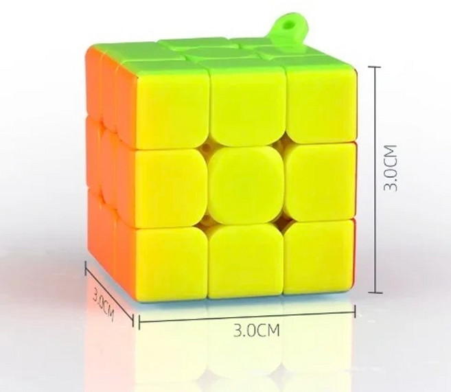 피라밍크스큐브 미니 삼각 큐브 키 체인 펜던트, 3x3
