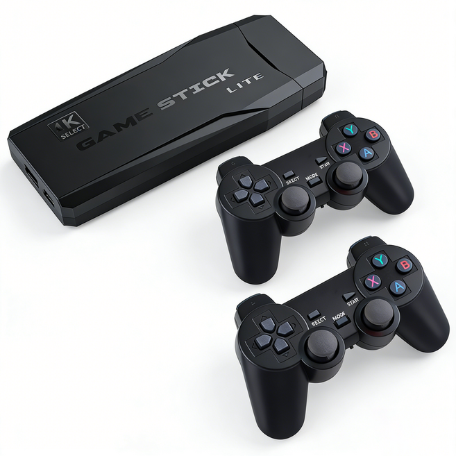 M8 迷你遊戲棒 電視遊戲機 雙人對戰 4K超高清 2.4G無線連接 萬款經典遊戲, 1套, LITE