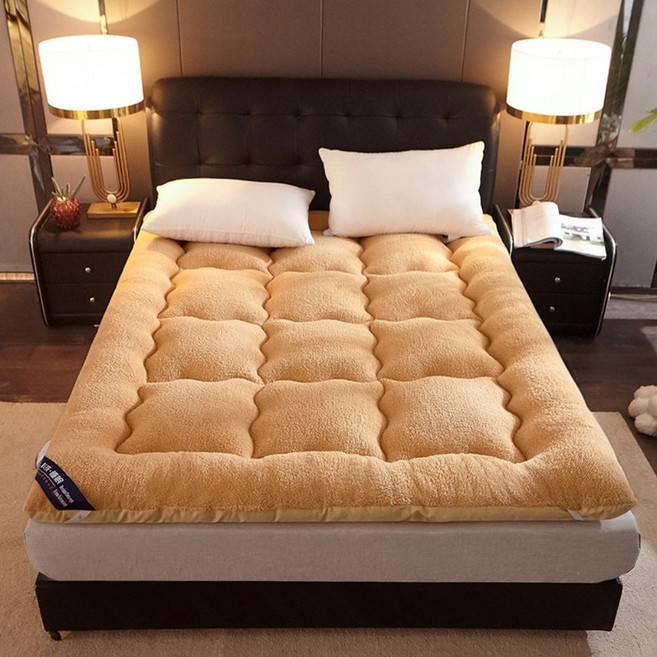 SKANDSALO 침대매트 양털토퍼 자가발열양면토퍼 편한잠, 베이지