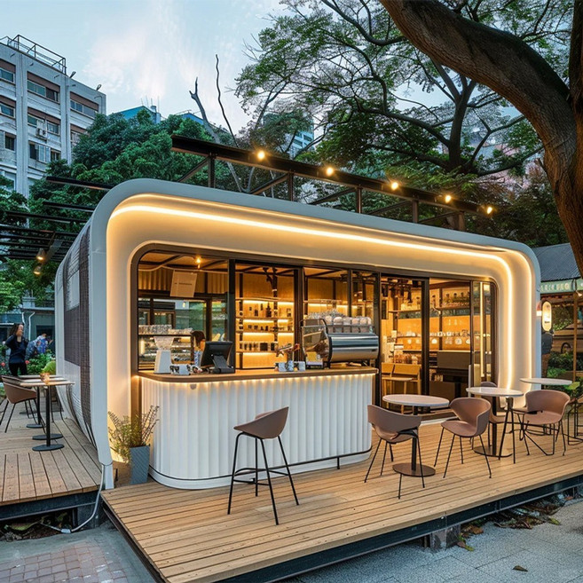 판매점 커피 숍 컨테이너 하우스 듈 미니 조립식 이동식 주택 체류형쉼터, 3m * 6m