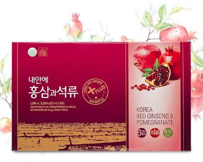 대동고려삼 내안에 홍삼과 석류 50mlx30포 (쇼핑백동봉) 홍삼의효능 횽삼제품, 1개