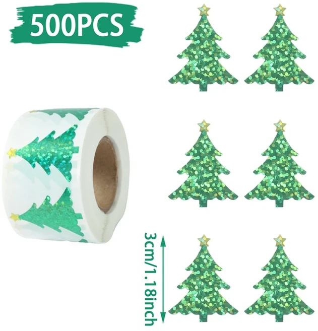 500Pcs 크리스마스 스티커 메리 장식 새해 파티 인감 레이블 DIY 선물 베이킹 패키지, 11 32
