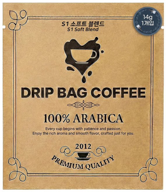 (갓볶은 드립백 원두커피) S1 소프트 블렌드, 14g, 5개, 1개입