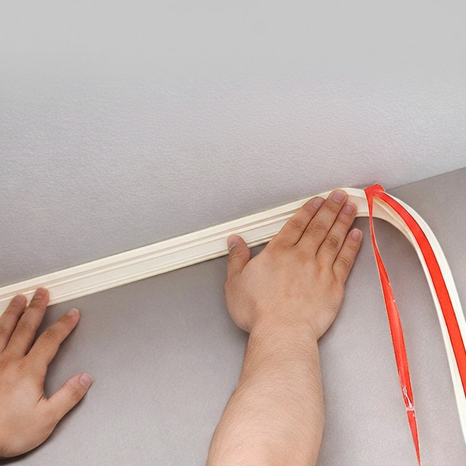 붙이는 아파트천장몰딩 문지방커버 문선몰딩 걸레받이 문틀 1m, 브라운 1m