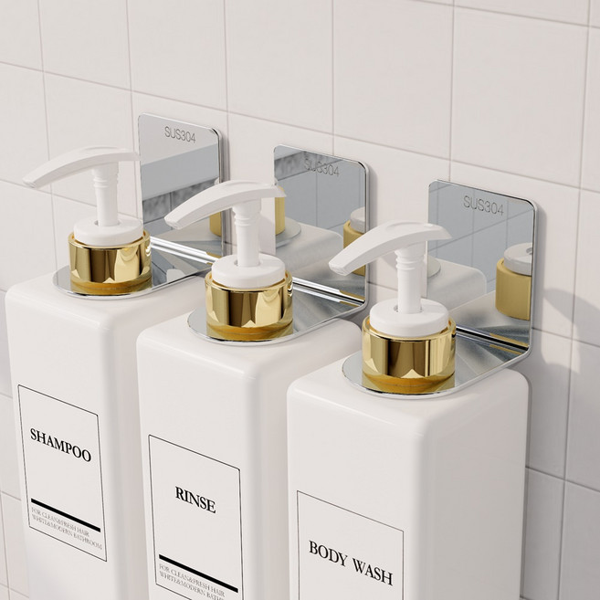 [3개입] 모든집 304 스텐 공중부양 샴푸걸이 디스펜서 홀더, 1세트, 스텐벽후크 3p세트_33파이 (자사몰용기전용)