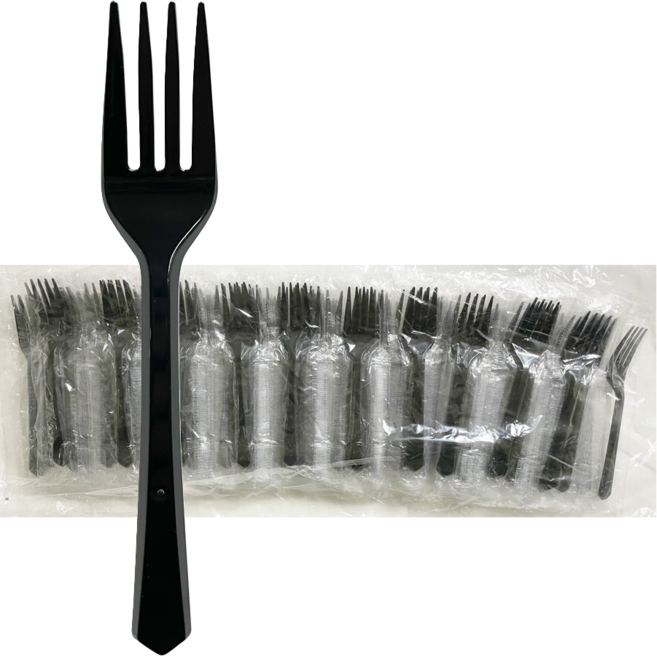 생활을그리다 개별포장 일회용 포크 16cm 블랙, 1개입, 300개