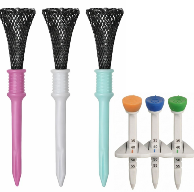 무저항 네트 비거리 에이밍 골프티 1+1세트, 1세트, 혼합색상3+3