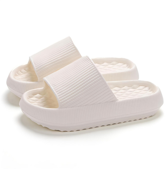 더자카 두툼한 미끄럼방지 쿠션 욕실화, 화이트, 1개