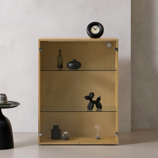 파로마 까사 클리어 유리 높은 진열장 800 UYR4103, 메이플