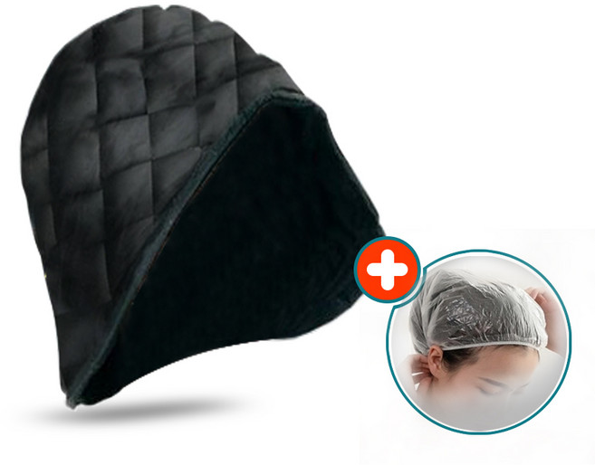 지에고 미용실 전기모자 헤어캡 트리트먼트 열처리 파마모자 히팅캡, 블랙, B/L22+비닐캡5장