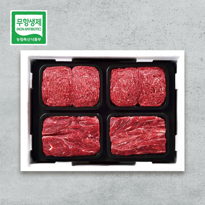 삼시세끼연구소 무항생제 1등급 농협 한우 선물 세트 구이용, 실속3호 국거리 + 불고기 1.6kg, 1세트