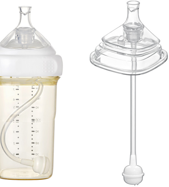 순수아 헤겐 젖병 호환 실리콘 빨대꼭지+추빨대 1세트, 1ml, 투명