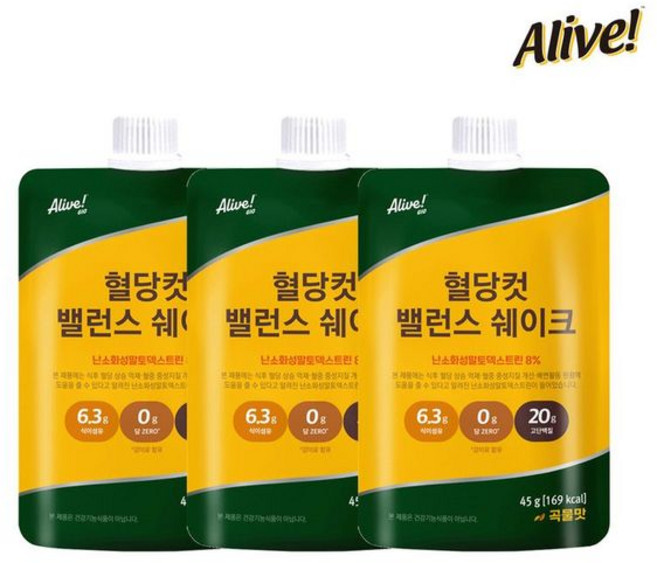 얼라이브 컷 밸런스 쉐이크 7개입 3개 단백질 식이섬유.. 35310270, 45g