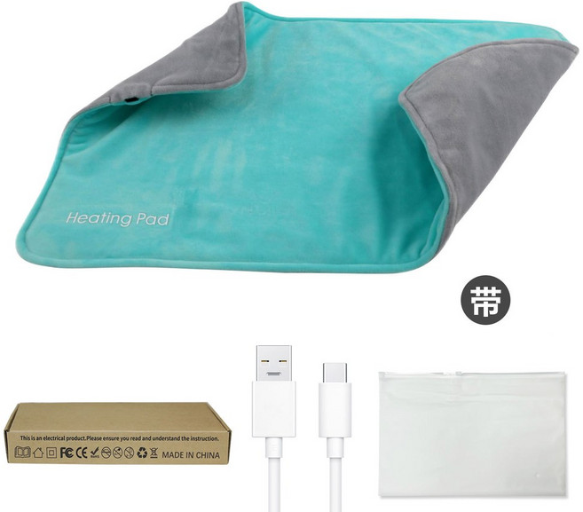 USB 전기담요 이불 휴대용 가열 청색 낚시용 전기요 매트 담요 C타입충전 장판 중학생