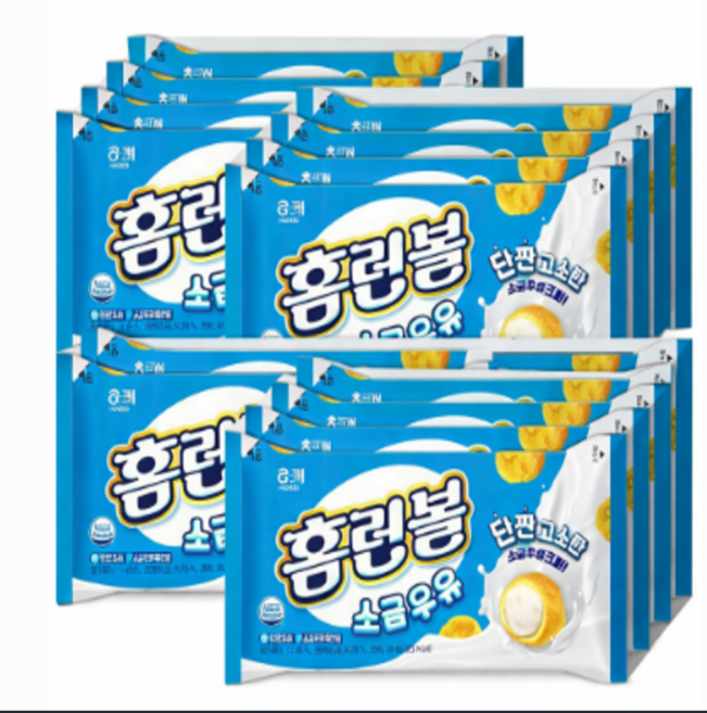 해태제과 홈런볼 소금 우유, 41g, 16개