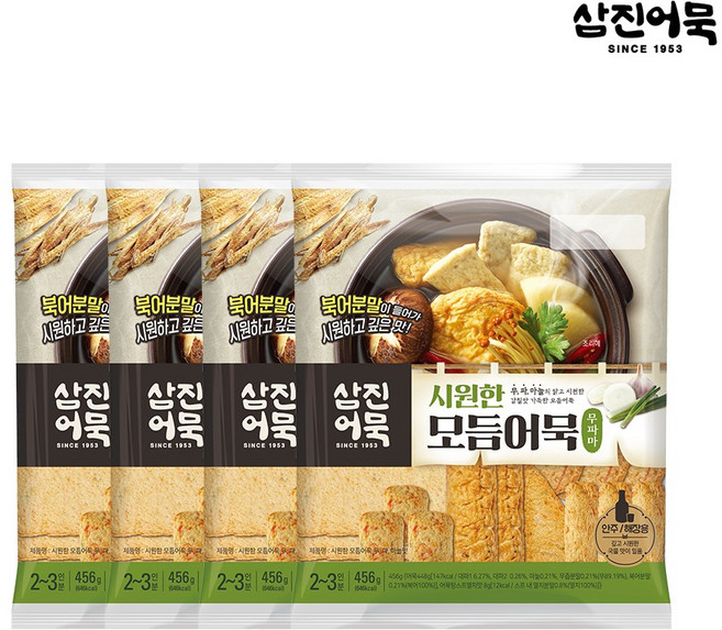 [삼진어묵] 시원한 모듬어묵 무파마맛 x 4개, 456g