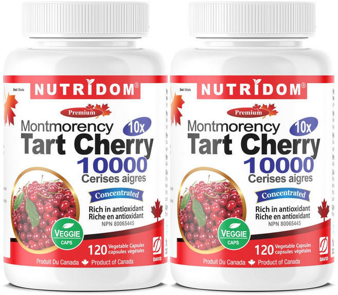 뉴트리돔 몽모랑시 타트체리 10000 10배고농축 Montmorency Tart Cherry 120식물성캡슐 캐나다 직구, 2개, 120회분