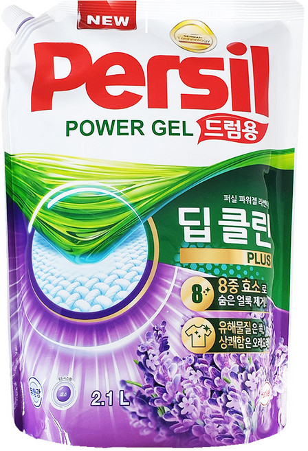 퍼실 딥클린 테크놀로지 라벤더젤 드럼용 리필, 4개, 2L