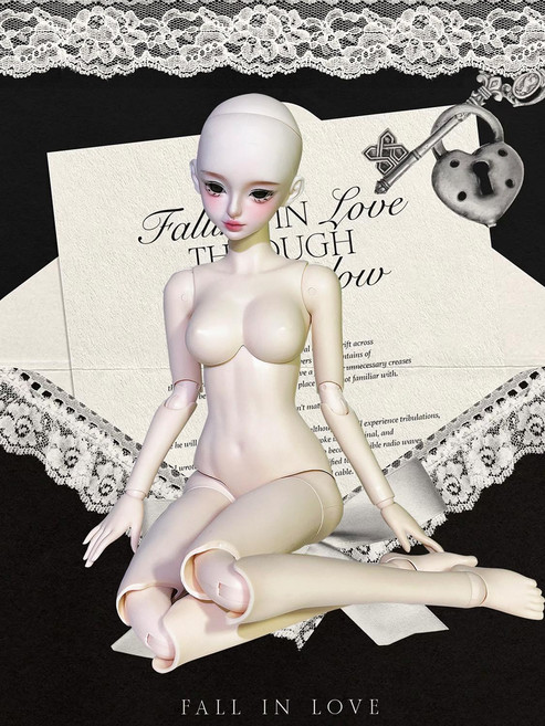 [인형놀이 시작] 솜인형가발 구체관절인형 BJD 풀세트 헤어스타일링, 3. 로로 바디 6분, 기본 목 연결부