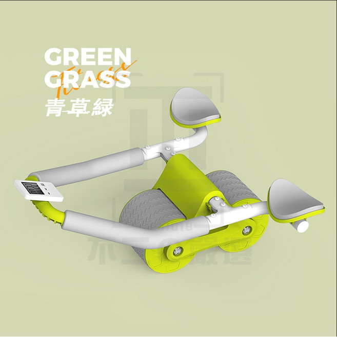 智能健腹輪 自動回彈, 緑色—平板撐+健腹輪【升級附計時器】