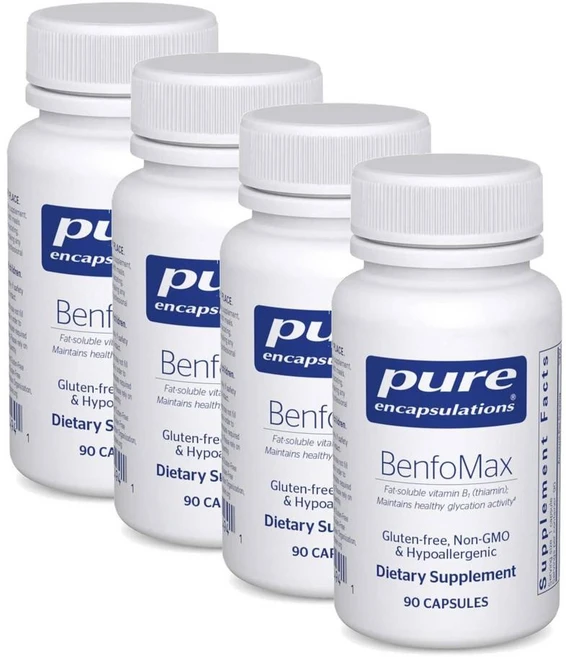 퓨어인캡슐레이션 벤포맥스 벤포티아민 200mg 비타민B1 테아민 보충 캡슐 Pure Encapsulations BenfoMax, 4개, 90정 - 쿠팡