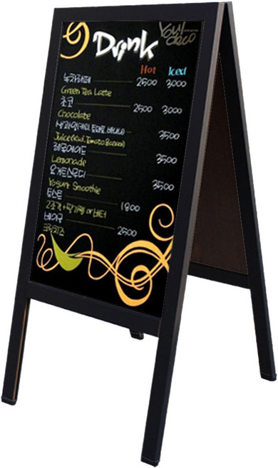 가나칠판 단면 양면 대형이젤 블랙보드, 블랙MDF