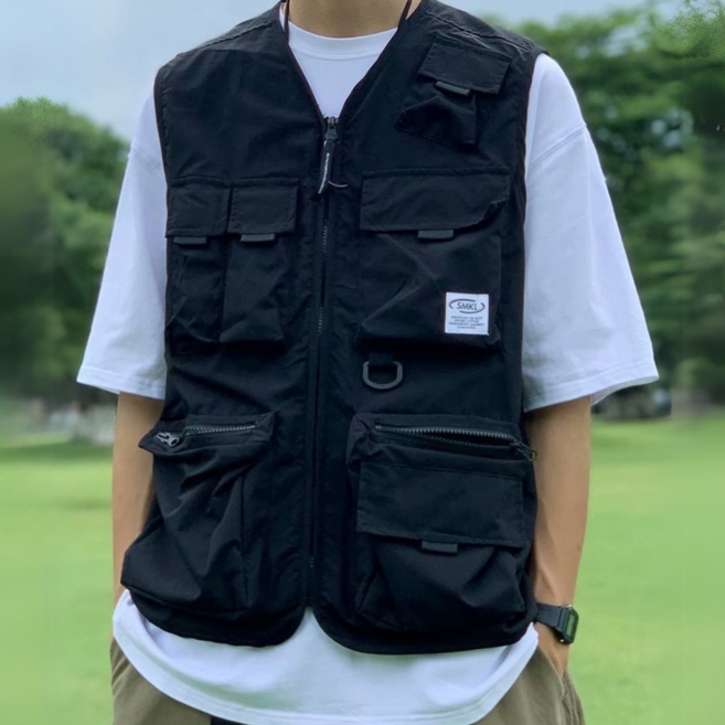 ON US 조끼 아웃도어 캠핑 등산 낚시 배달 작업 조끼 기능성 멀티포켓
