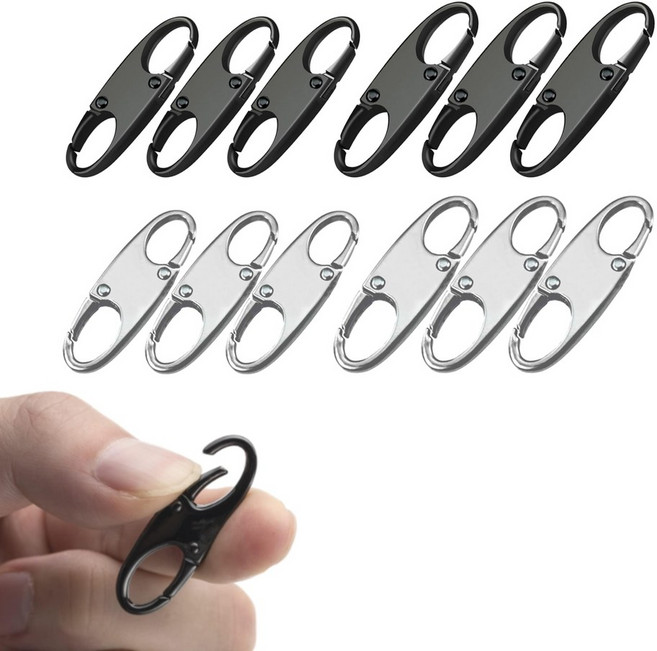 도나토르 도난방지 양방향 S자형 지퍼 잠금 고리 6p, 6개, 실버